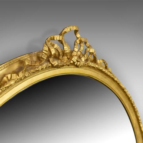 fig 2. Antique Wall Mirror, Georgian, Ovular, Giltwood and Gesso, Circa 1800