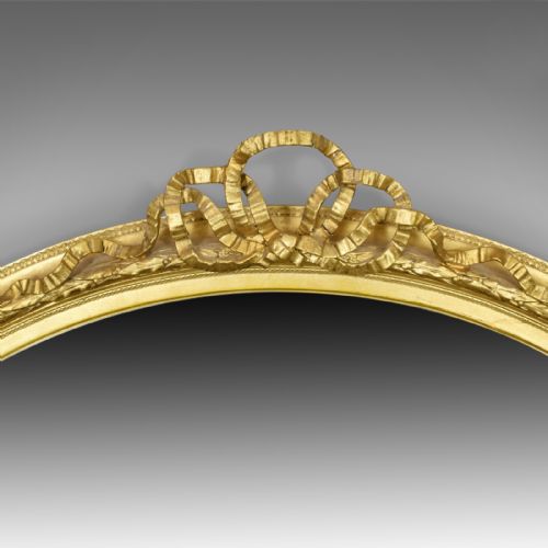 fig 3. Antique Wall Mirror, Georgian, Ovular, Giltwood and Gesso, Circa 1800