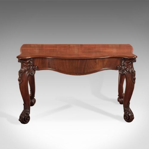 Antique Console Table, English Victorian Mahogany Serving Circa 1860