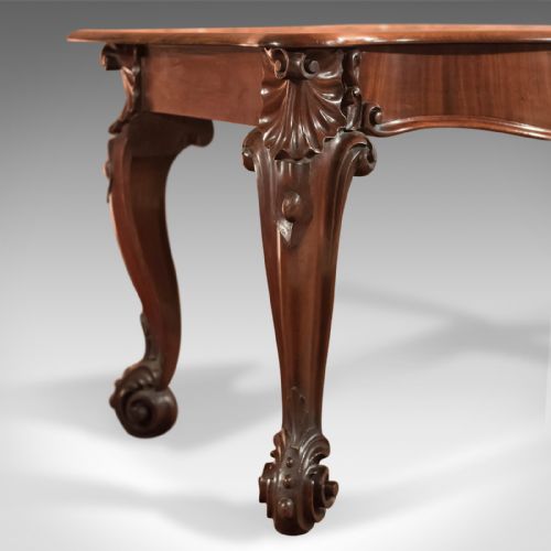 fig 3. Antique Console Table, English Victorian Mahogany Serving Circa 1860