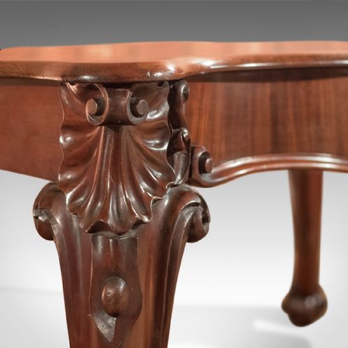 fig 4. Antique Console Table, English Victorian Mahogany Serving Circa 1860
