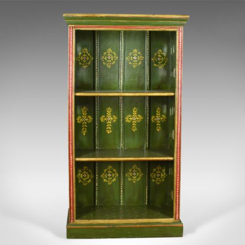 fig 1. Antique Painted Bookcase, European, Scandinavian, Bookshelf Circa 1900