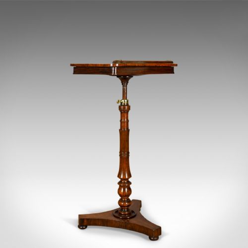 Antique Music Stand, English, Regency, Adjustable, Rosewood, Lectern Circa 1820
