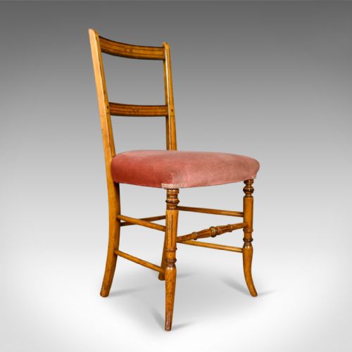 fig 1. Pair of Antique Chairs, Upholstered, Victorian, English, Walnut, Side Circa 1880