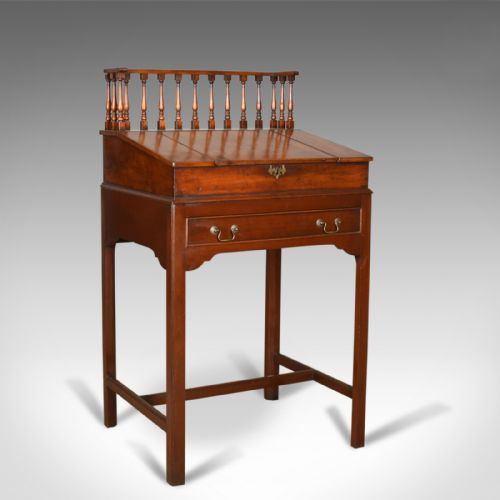 Antique Clerks Writing Desk, English, Victorian, Mahogany Tall Bureau Circa 1870