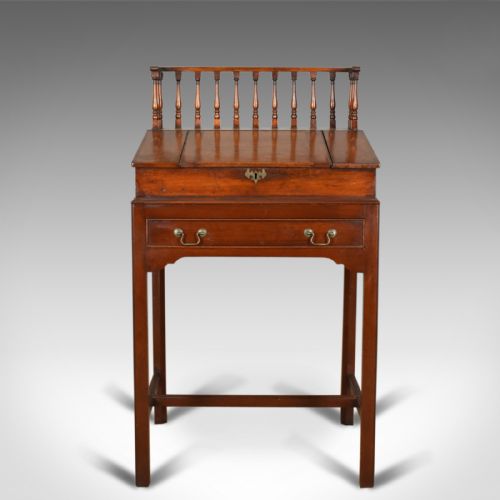 fig 1. Antique Clerks Writing Desk, English, Victorian, Mahogany Tall Bureau Circa 1870