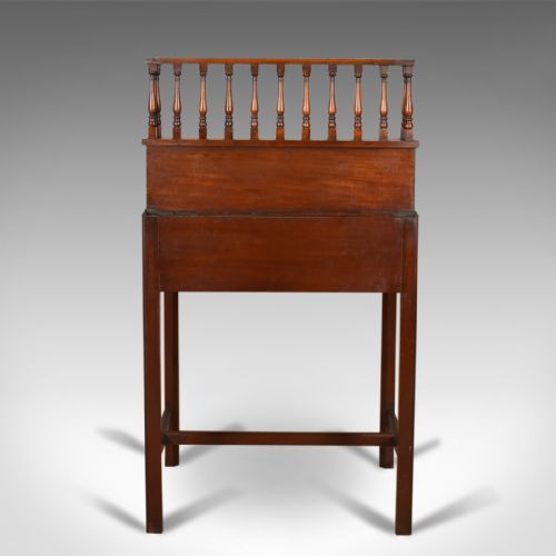 fig 3. Antique Clerks Writing Desk, English, Victorian, Mahogany Tall Bureau Circa 1870