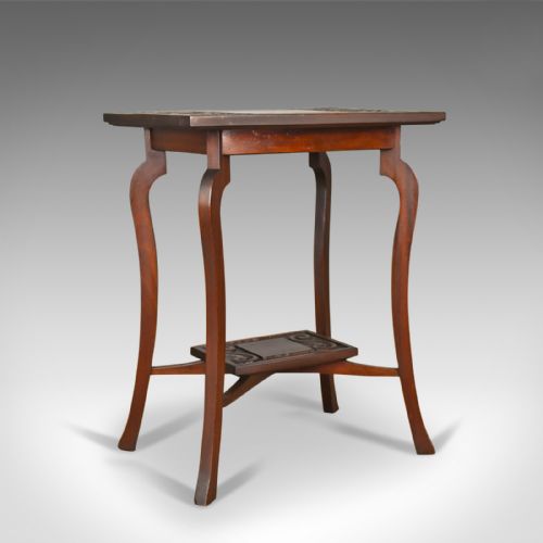 Antique Side Table, Art Nouveau Overtones, English, Mahogany, Circa 1900