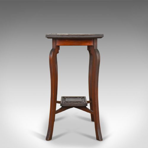 fig 2. Antique Side Table, Art Nouveau Overtones, English, Mahogany, Circa 1900