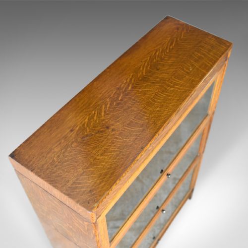 fig 4. Antique Bookcase Three Section Glazed Globe Wernicke Taste Barristers Circa 1910