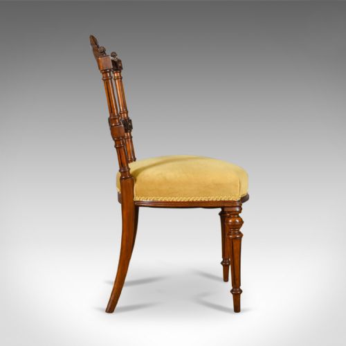 fig 2. Pair of Antique Chairs, English, Walnut, Aesthetic Period, Side, Circa 1880