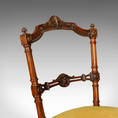 fig 4. Pair of Antique Chairs, English, Walnut, Aesthetic Period, Side, Circa 1880