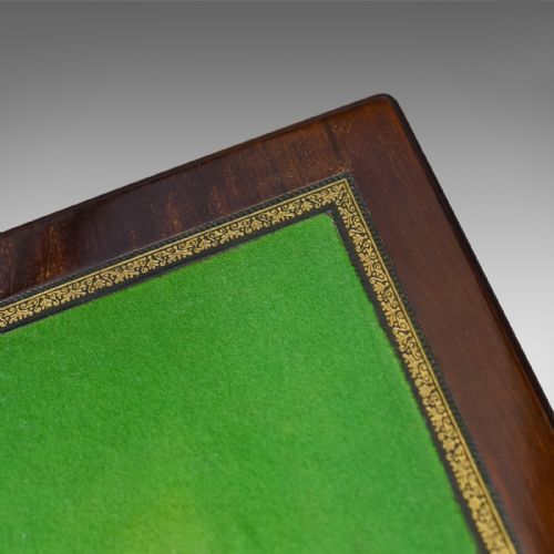 fig 3. Antique Games Table, English, Fold-Over, Side, Mahogany, Satinwood Circa 1900