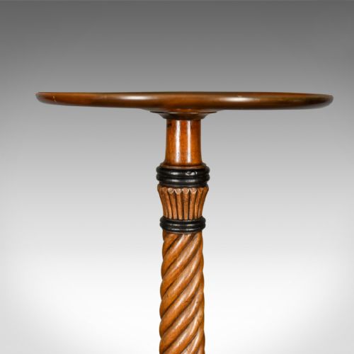 fig 1. Antique Plant Stand, Tall, English, Mahogany Torchere Georgian Nelson Circa 1805