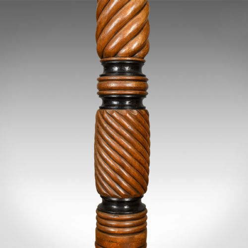 fig 2. Antique Plant Stand, Tall, English, Mahogany Torchere Georgian Nelson Circa 1805