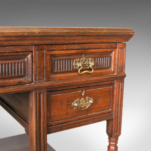 fig 6. Antique Open Pedestal Desk, English Walnut, W Walker and Sons, London Circa 1870