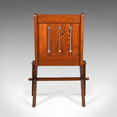 fig 2. Antique Glastonbury Chair, English, Tudor Revival, Hall Seat, Circa 1880