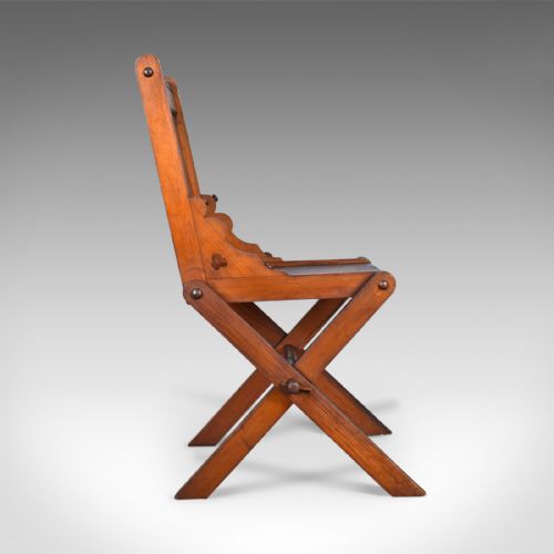 fig 3. Antique Glastonbury Chair, English, Tudor Revival, Hall Seat, Circa 1880