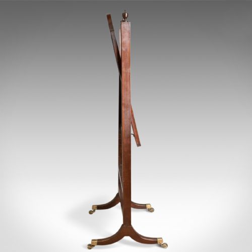 fig 5. Antique Cheval Mirror, English, Regency, Tilting, Dressing, Mahogany Circa 1820