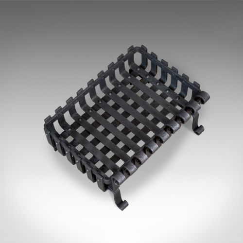 fig 3. Antique Fire Basket, Victorian Fireplace Grate, Iron Circa 1900
