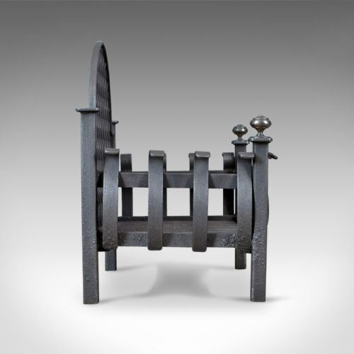 fig 2. Antique Fire Basket, Victorian Fireplace Grate, English Circa 1900