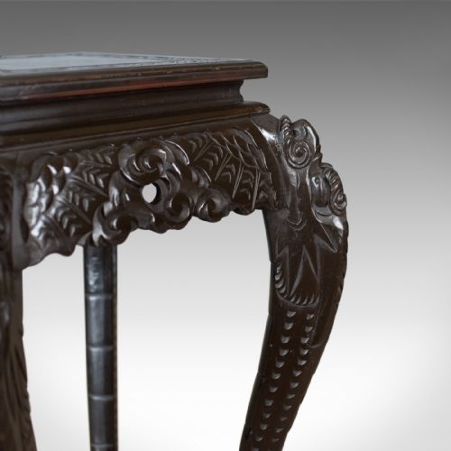 fig 4. Antique Plant Stand, Carved Chinese Pedestal Circa 1910