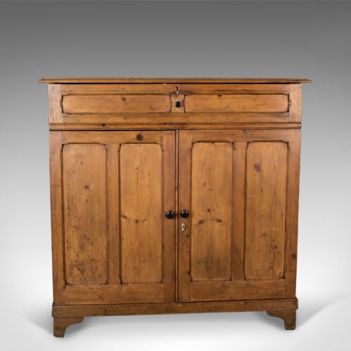 fig 1. Antique Pine Cupboard, English, Victorian, Cabinet, Pitch Pine Circa 1880