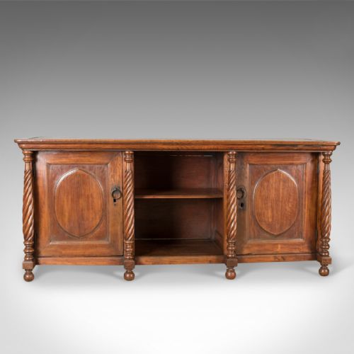 fig 1. Antique Sideboard, Edwardian, Colonial, Fruitwood, Early 20th Century