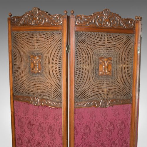 fig 4. Antique Folding Screen, Edwardian Room Divider, Photographer's Prop Circa 1910