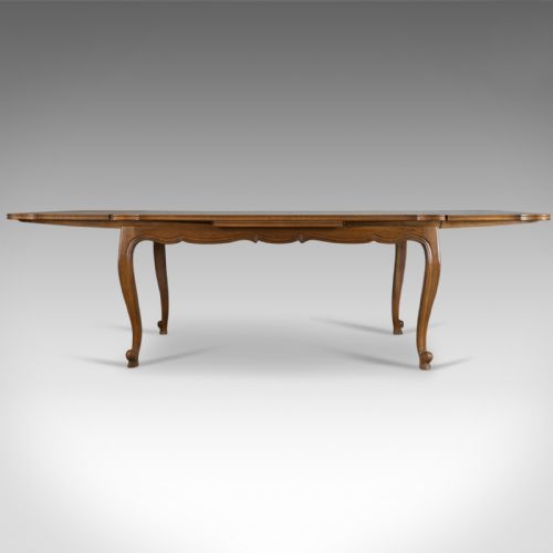 fig 2. Antique Dining Table, Oak, Draw Leaf, Extending, French Parquet Seats Ten c.1920