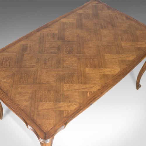 fig 1. Antique Dining Table, Extending, Draw Leaf French Parquet, Seats Ten Early C20th