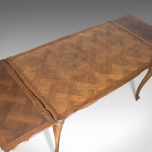 fig 3. Antique Dining Table, Extending, Draw Leaf French Parquet, Seats Ten Early C20th