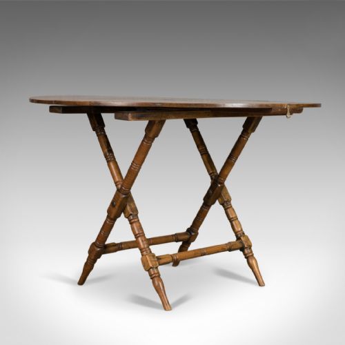 Antique Campaign Table, English, Victorian, Folding, Beech, Fruitwood Circa 1890