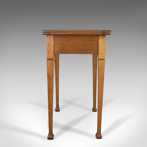 fig 2. Antique Card Table, English, Arts and Crafts, Fold-Over Games Table, Circa 1915