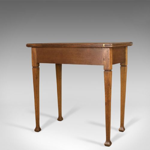 fig 3. Antique Card Table, English, Arts and Crafts, Fold-Over Games Table, Circa 1915