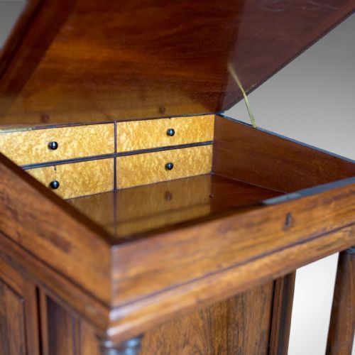 fig 5. Antique Davenport, Burrey & White, Rosewood, Desk, William IV, Circa 1835