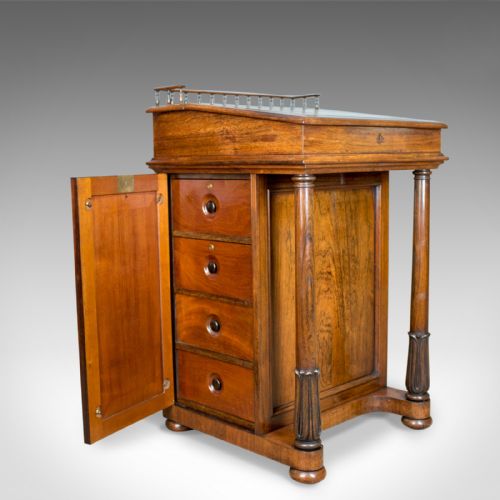 fig 7. Antique Davenport, Burrey & White, Rosewood, Desk, William IV, Circa 1835