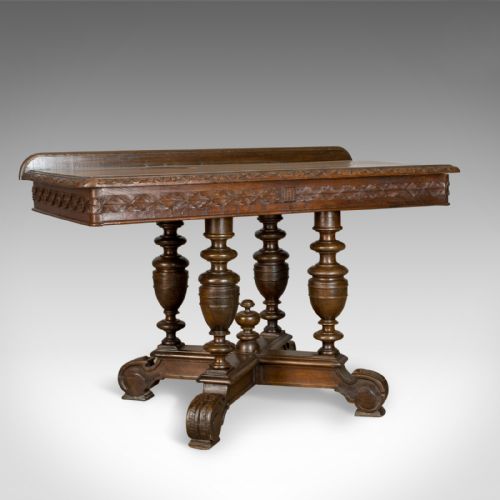 Antique Console Table, English, Oak, Victorian, Side, 19th Century, Circa 1880