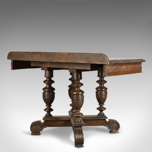 fig 4. Antique Console Table, English, Oak, Victorian, Side, 19th Century, Circa 1880