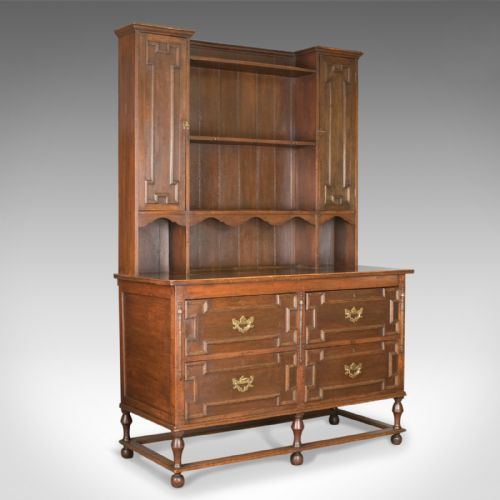 Antique Dresser, Victorian in the Jacobean Taste, English, Oak, Sideboard C.1880