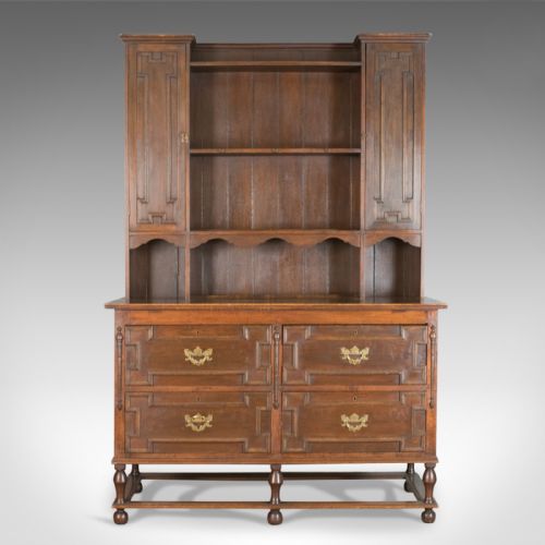 fig 1. Antique Dresser, Victorian in the Jacobean Taste, English, Oak, Sideboard c.1880