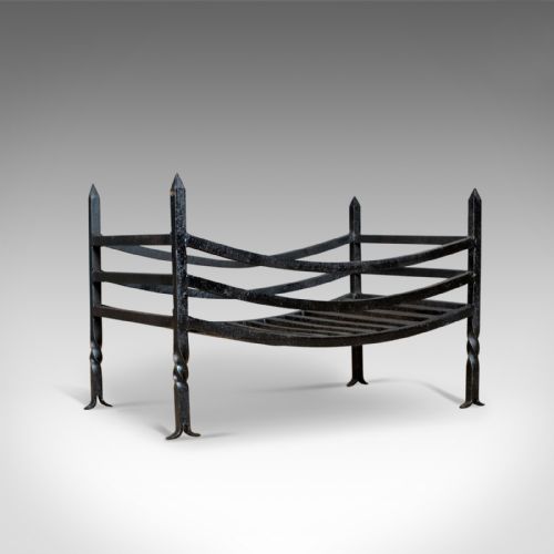 Antique Fire Basket, English, Victorian, Fireplace Grate, Early 20th Century