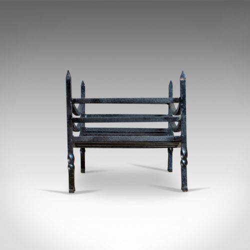 fig 2. Antique Fire Basket, English, Victorian, Fireplace Grate, Early 20th Century