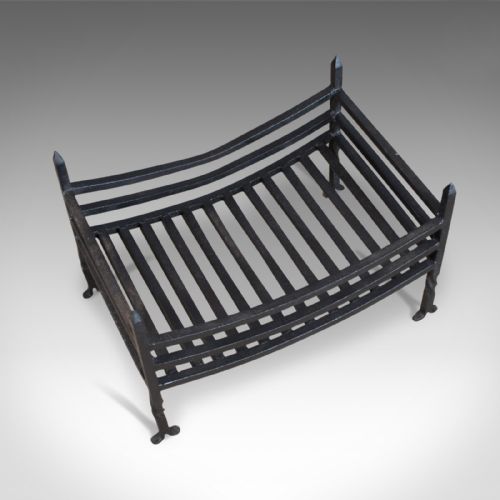 fig 3. Antique Fire Basket, English, Victorian, Fireplace Grate, Early 20th Century