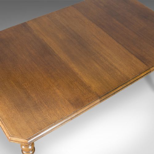 fig 2. Antique Dining Table, Scottish, Oak, Extending, Seats Six, Matthew Lawson C.1900
