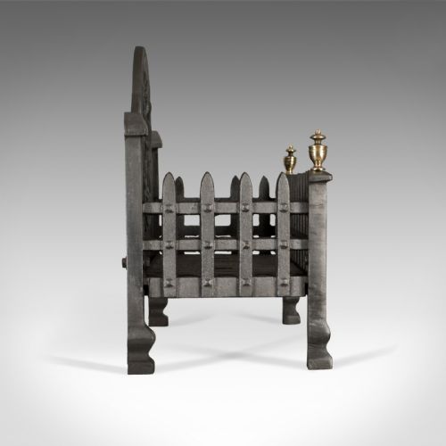 fig 3. Antique Fire Basket, English, Victorian, Fireplace Grate Circa 1900