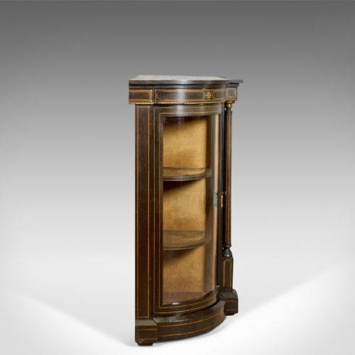 fig 2. Antique Credenza, English Victorian Ebonised Cabinet, Classical Overtones c.1850