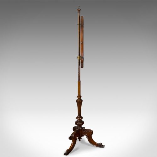 fig 2. Antique Pole Screen, English, Victorian, Fire, Needlepoint, Tapestry Circa 1850