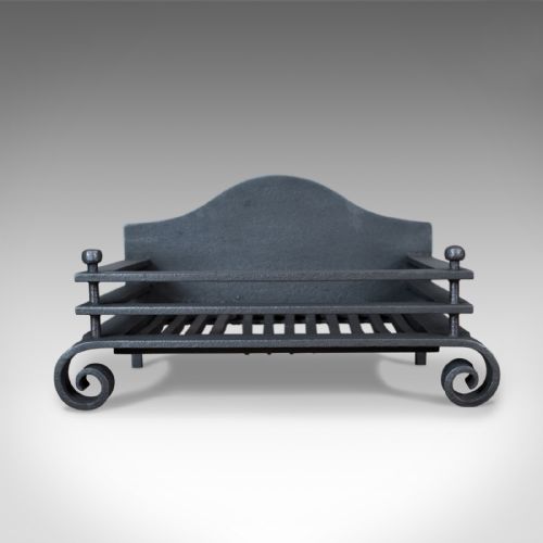 fig 1. Antique Fire Basket, English, Edwardian, Grate, Iron, Circa 1910