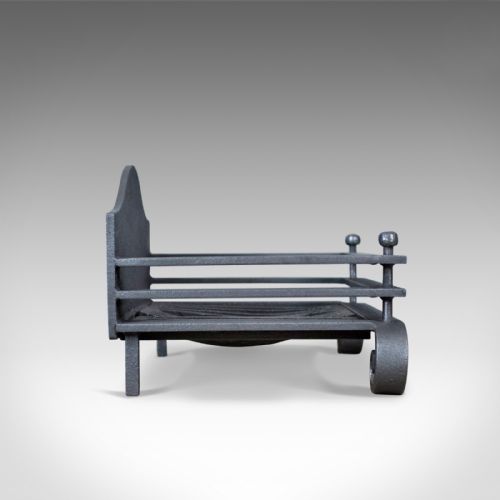 fig 2. Antique Fire Basket, English, Edwardian, Grate, Iron, Circa 1910